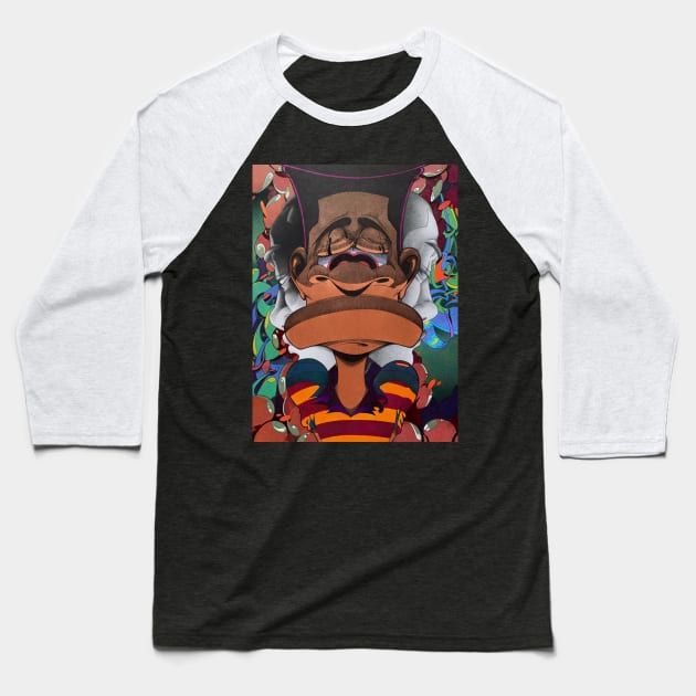 A Despondent Arnold Baseball T-Shirt by TJ Reese Art